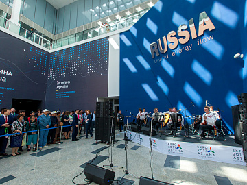 The Pyatnitsky Russian Folk Chorus performance on the RUSSIA pavilion opening. EXPO 2017 Astana 